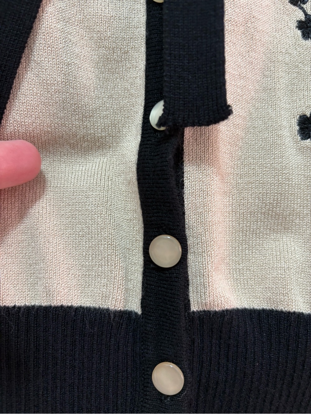 Banned Apparel Beige Knit Sweater with Black Trim - Picture 4 of 5
